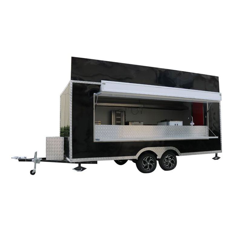 Cream Fast Square Food Trailer Mobile Food Cart Truck For Lemon